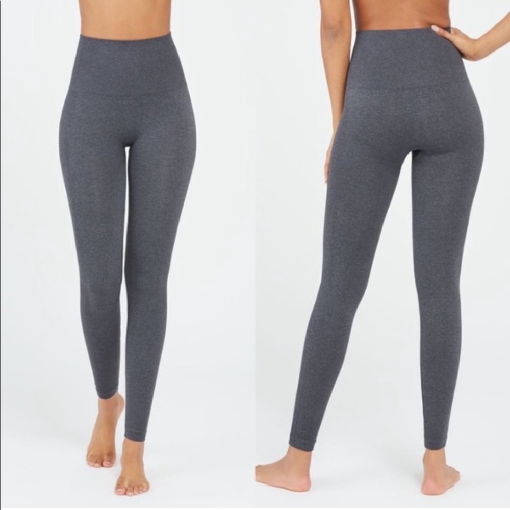 Large Spanx Look at Me Now Seamless Legging Heathered Charcoal
